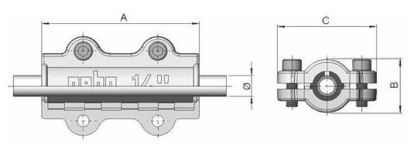 Dichtschelle Gebo (Durchmesser: 15 mm, Messing)